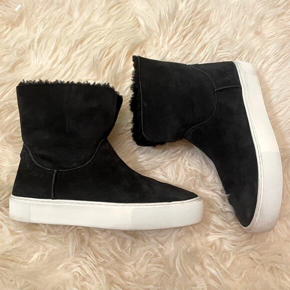 UGG Lynus Sneaker Boots | Black Suede Shearling, 8, Worn 1x, Cozy-Chic - Picture 4 of 13